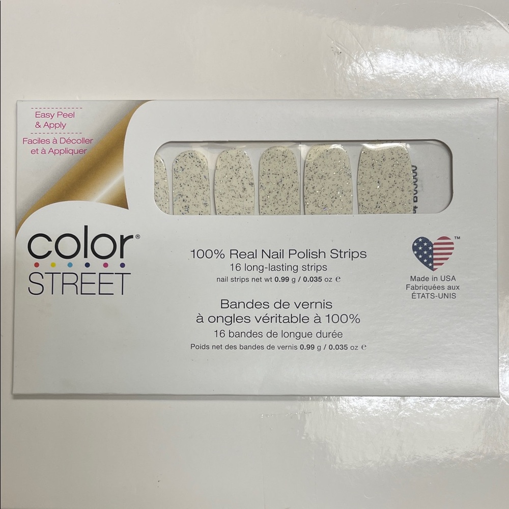 Color Street Press-On Nails - White with Silver Flecks